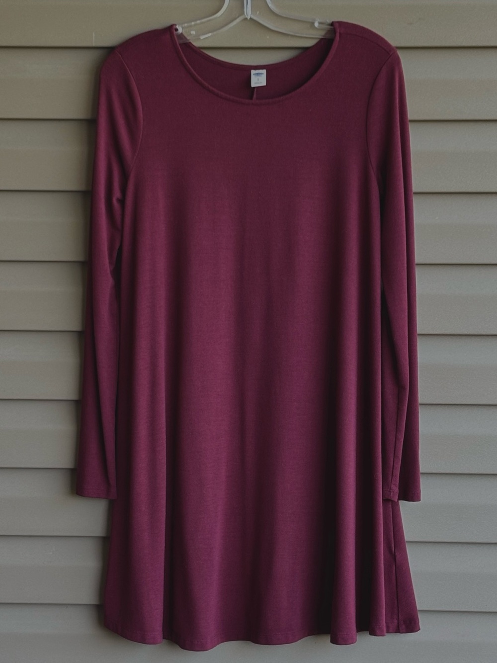 Old Navy Long-Sleeve A-Line Dress in Burgundy